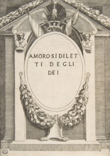 Title page to 'The Loves of the Gods', 1531-60.