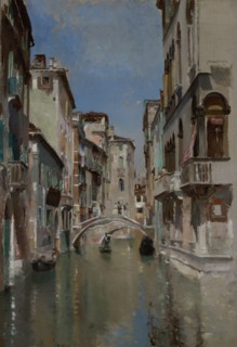 Canal in Venice, San Trovaso Quarter, ca. 1885.