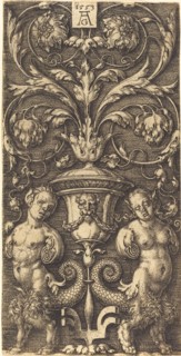 Ornament with Vase and Two Female Figures, 1553.