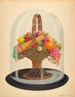 Ornament, Wax Fruit under Glass Globe, 1935/1942.