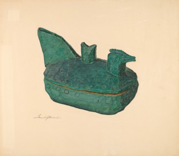Whittled Bowl with Lid: "Hen on Nest", 1935/1942.