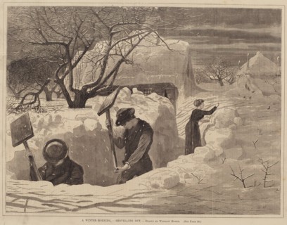 A Winter-Morning, - Shovelling Out, published 1871.