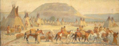 Blackfoot Camp Scene, late 19th-early 20th century.
