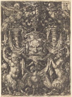 Ornament with Mask, Eagle between Satyrs Below, 1549.