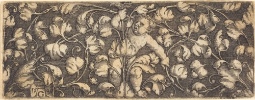 Ornament with Foliage and a Child in the Center, 1539.
