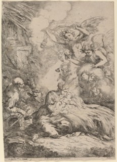The Holy Family Adored by Angels (The Large Nativity).