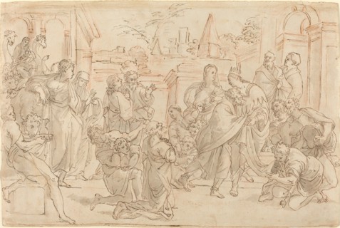 Joseph and His Brother in Egypt [verso], 17th century.