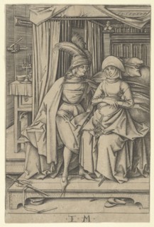 Couple Seated on a Bed, from Scenes of Daily Life,.n.d.