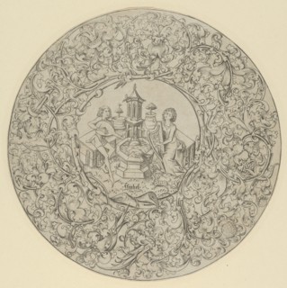 Garden of Love, Within Large Ornamented Circular Frame.