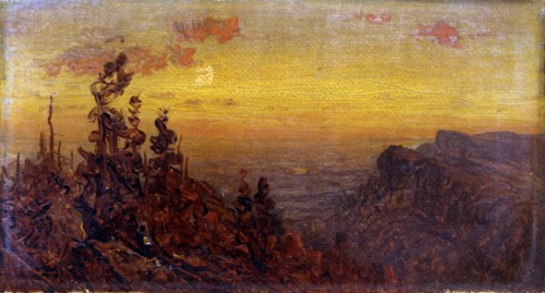 Indians at Campfire--Moon Rising, mid-late 19th century.