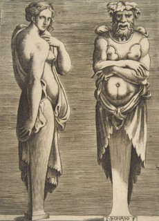 Two Terms, a Nymph at left Silvanus at right, ca. 1530-50.