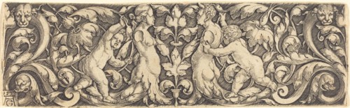 Cross Panel with Vine in Center and Tritons' Couple, 1537.