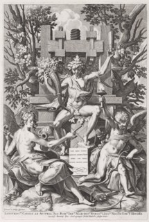 Bacchus Seated on a Barrel between Amor and Music, c. 1590.