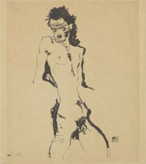 Self-Portrait, 1912. Found in the collection of Vienna Museum.