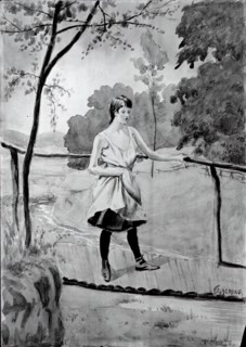 Eleanor (On the Log Bridge, Study for Painting), c. 1896-1899.