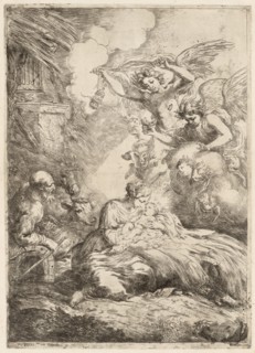 The Holy Family Adored by Angels (The Large Nativity), c. 1655.