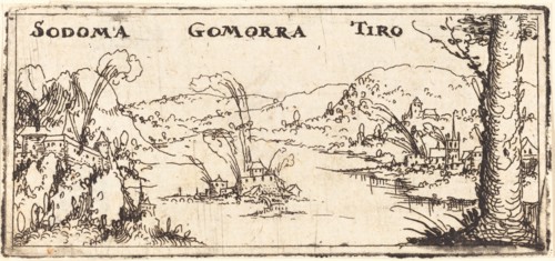 Landscape with Three Burning Cities: Sodom, Gomorrah and Tyrus.