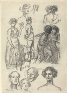 Sketches for "Lovers on a Bench", late 19th-early 20th century.