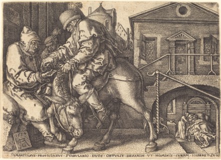 The Good Samaritan Paying for the Lodgings of the Traveler, 1554.