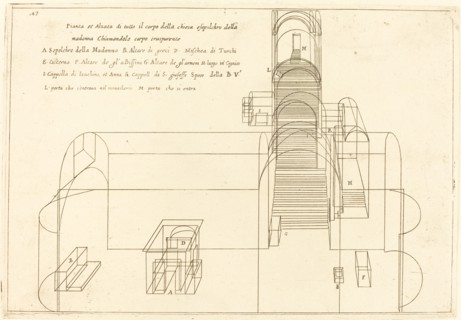 Plan and Elevation of the Church of the Madonna's Sepulchre, 1619.