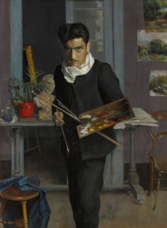 Self-portrait of the artist in his studio, 1898. Private Collection.