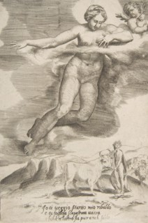 Juno watching Jupiter and Io, from "The Loves of the Gods", 1531-60.