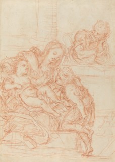 Madonna and Child with Saints John and Joseph [recto], 17th century.