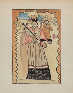 St. John Nepomucene-Painted on Buffalo Hide Prior to 1800, 1935/1942. Creator: E. Boyd.