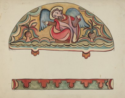 Lunette and Detail from Altar Church at Sanctuario, Chimayo, 1935/1942.
