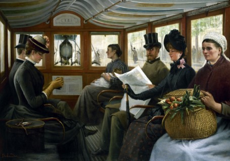 In an Omnibus, 1885. Found in the collection of Musée Carnavalet, Paris.