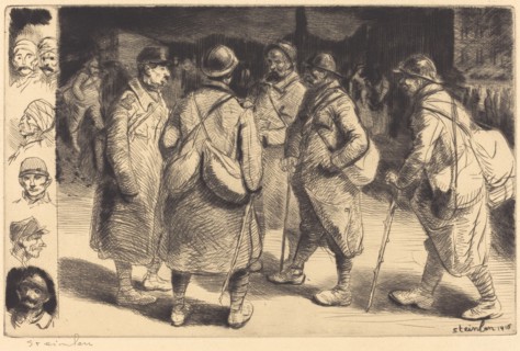 Soldiers on Leave - Night Scene (Permissionnaires - Effet de Nuit), 1916.