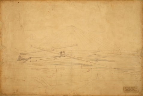 Perspective Drawing for "The Biglin Brothers Turning The Stake", c. 1873.