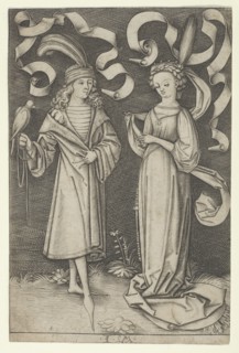 The Falconer and the Lady, from the series Scenes of Daily Life, ca. 1495.