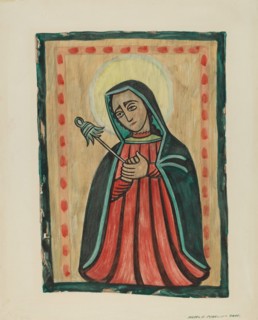 Retablo-Our Lady of Sorrows "Nuestra Senora de los Siete Dolores, c. 1938.