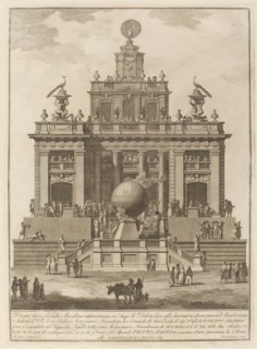 A Place of Delight with an Aerial Balloon, for the "Chinea" Festival, 1785.