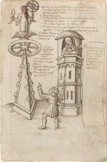 The Statue of Opportunity, a Passer-by, and Remorse [fol. 8r], c. 1512/1515.