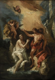 Baptism of Christ, 18th century. By a follower of Giovanni Battista Tiepolo.