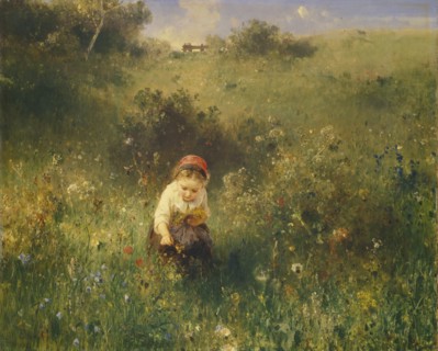 Girl in a Field, 1857. Found in the collection of State Hermitage, St. Petersburg.