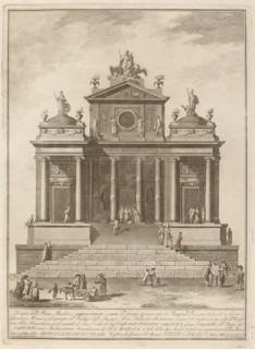 A Temple Dedicated to Jupiter, Juno, and Minerva, for the "Chinea" Festival, 1785.