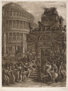 The Body of Hadrian Lying in State next to His Mausoleum, late 18th-early 19th century.