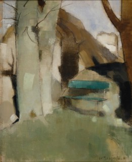 Shadow on the Wall II (Green Bench) , 1928. Found in the collection of Ateneum, Helsinki.