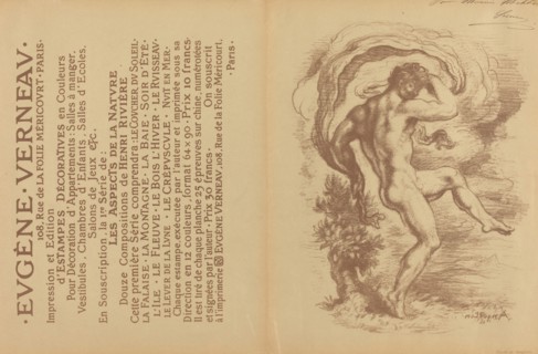 Dancing Nude and Advertisement for Eugène Verneau's "Estampes décoratives" [verso], 1897.
