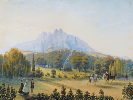 View of Miskhor in the Crimea, 1841-1842. Creator: Bossoli, Carlo (1815-1884).