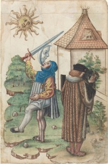 Speak Not Against the Sun and "Do Not Make Water Facing the Sun" [fol. 39 recto], c. 1512/1515. Creator: Unknown.
