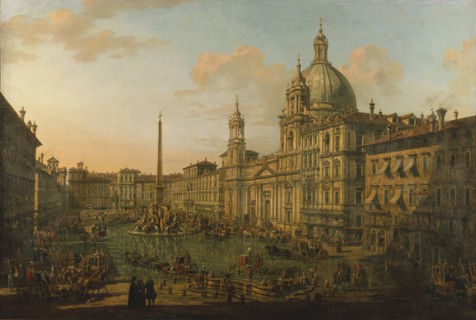 The Piazza Navona in Rome, Early 1740s. Creator: Bellotto, Bernardo (1720-1780).