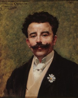Portrait of Félicien Champsaur (1859-1934), 1901. Creator: Saïn, Paul (1853-1908).