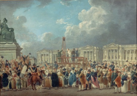 An execution on the Place de la Révolution, c. 1793. Creator: Demachy, Pierre-Antoine (1723-1807).