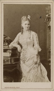 Portrait of the Opera singer Caroline Salla (Caroline Louise de Septavaux) , c. 1880. Creator: Bergamasco, Charles (Karl) (1830-1896).