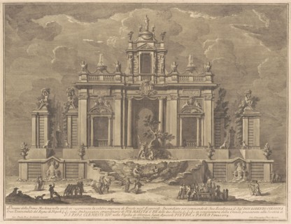 The Prima Macchina for the Chinea of 1774: Hercules and the Dragon in the Garden..., 1774. Creator: Giuseppe Vasi.