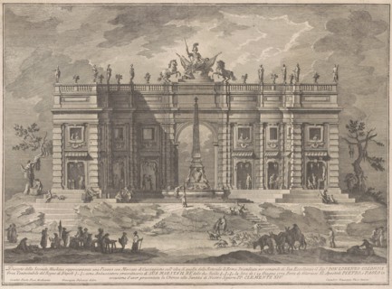 The Seconda Macchina for the Chinea of 1772: A Square with a Game Market..., 1772. Creator: Giuseppe Vasi.